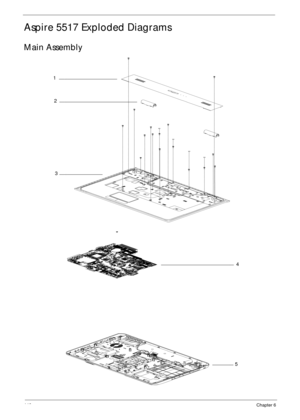 Page 156146Chapter 6
Aspire 5517 Exploded Diagrams
Main Assembly
1
2
3
4
5 