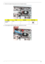 Page 77Chapter 367
5.Remove the single securing screw from the Left Speaker Module.
6.Lift the Speaker clear of the Upper Cover, left side first as shown.
StepSizeQuantityScrew Type
Left Speaker 
ModuleM2*3 1 