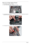 Page 7868Chapter 3
Removing the Right Speaker Module
1.See “Removing the Upper Cover” on page 61.
2.Locate the Right Speaker Module on the Upper Cover as shown.
3.Turn the Upper Cover over and remove the Right Speaker Module cable from the cable channel. Ensure that 
the cable is free from all cable clips.
4.Turn the Upper Cover over and pass the cable through the cover as shown. 