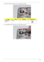 Page 79Chapter 369
5.Remove the single securing screw from the Right Speaker Module.
6.Lift the Speaker clear of the Upper Cover, right side first as shown.
StepSizeQuantityScrew Type
Right Speaker 
ModuleM2*3 1 