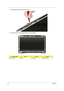 Page 9890Chapter 3
12.Disconnect the cable from the web camera. 
13.Remove the four screws (B) securing the LCD assembly. 
Size (Quantity)ColorTo r q u ePart No.
M2.5 x L6 (4) Black 3.0 kgf-cm 86.00E12.536 