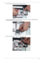 Page 124Chapter 311 4
3.Insert the Microphone cable into the securing clips as shown.
4.Insert the Antenna cables into the cable channel on the Lower Cover as shown, pushing the cables 
through the penetration to the bottom of the cover.
5.Replace the adhesive strip to secure the WLAN cables in place. 