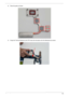 Page 126Chapter 311 6
2.Place the pads as shown.
3.Grasp the Thermal Module by the CPU heat sink and place onto the Mainboard as shown. 