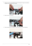 Page 136Chapter 3126
2.Holding the mylar back, insert the Media Board under the securing clips in the upper cover and place on 
the upper cover so the aligning pins are in the holes.
3.Adhere the mylar to the Media Board.
4.Place the securing bracket on the Media Board so the tab penetrates the slot on the media board. 