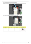 Page 66Chapter 356
4.Disconnect the Antenna cables from the WLAN Board.
NOTE: Cable placement is White to the AUX terminal (right) and Black to the MAIN terminal (left).
5.Remove the single screw securing the WLAN Board in place.
StepSizeQuantityScrew Type
WLAN Board M2*3 1 