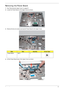 Page 81Chapter 371
Removing the Power Board
1.See “Removing the Upper Cover” on page 67.
2.Locate the Power Board on the Upper Cover as shown.
3.Remove the two (2) screws securing the Power Board to the Upper Cover.
4.Lift the Power Board clear of the Upper Cover as shown.
StepSizeQuantityScrew Type
Power Board M2*3 2 