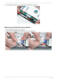 Page 87Chapter 377
5.Pull the fingerprint reader out from under the securing brackets as shown.
Removing the Multifunction Board
1.See “Removing the Upper Base” on page 72.
2.Open the FFC locking latch and remove the FFC from the Mainboard. 