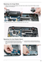 Page 115Chapter 3105
Replacing the Hinge Wells
Replacing the Card Reader Board
1.Replace the left and right Hinge Wells in the Lower Cover as shown. Ensure that the Wells are seated 
correctly on the locating pins.
2.Replace the two screws to secure the Hinge Wells in the Lower Cover.
1.Insert the Card Reader Board right side first as 
shown. Ensure that the I/O ports on the right side of 
the board are located correctly through the Lower 
Case. 2.Lower the board in to place and press down as 
indicated to...