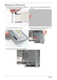 Page 134124Chapter 3
Replacing the ODD Module
1.With the ODD tray in the eject position, replace the 
ODD cover on the new ODD Module.2.Press the cover into the tray, bottom edge first, to 
secure.
3.Secure ODD bracket with two screws.4.Slide the module in to the chassis and press until 
the module is flush with the chassis.
5.Replace the single screw to secure the Module. 