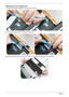 Page 136124Chapter 3
Replacing the Keyboard
8.Insert the Keyboard backlight FFC and lock the connector.
9.Connect the Keyboard FFC and lock the connector.
10.Slide the keyboard away from the LCD screen to engage the securing tabs on the keyboard. 