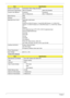 Page 3222Chapter 1
Combo Drive Module
ItemSpecification
Vendor & model name HLDS/GSA-T50N, Philips DS-8A2S
Performance Specification With CD Diskette With DVD Diskette
Transfer rate (MB/sec) Sustained:
Max 3.5 Mbytes/secSustained:
Max 10 Mbytes/sec
Buffer Memory 2MB
Interface SATA 
Applicable disc format Applicable media types:
Writing:
Confirms to DVD+R Version 1.2 and DVD+RW Version 1.3 / DVD+R DL 
Version 1.0 /DVD-R Version 2.0 / DVD-RW Version 1.2 / DVD-R DL Version 
3.0. 
Reading:
DVD single/dual layer...