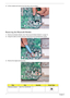 Page 8474Chapter 3
4.Lift the module and remove from the lower cover as shown.
Removing the Bluetooth Module
1.Remove the Modem Module. See “Removing the Modem Module” on page 73.
2. Grasp the cable as shown and pull to disconnect from the Bluetooth module.
3. Remove the single securing screw.
StepSizeQuantityScrew Type
Bluetooth Module M2 .0*3.0-I-NI-NYLOK 1 