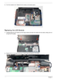 Page 12011 0Chapter 3
4.Turn the computer over. Replace the ten screws on the bottom panel.
Replacing the LCD Module
1.Carefully align the LCD module over the hinge sockets and lower the module into the chassis, taking care not 
to trap the LCD cables.
2.Replace the four securing screws (two on each side) securing the LCD module. 