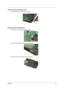 Page 66Chapter 360
Removing the Dummy Card
1.Remove the dummy card from the main unit.
Removing the Mainboard
1.Disconnect the fan cable from the mainboard.
2.Disconnect the speaker cable from the mainboard.
3.Remove the four screws securing the mainboard. 