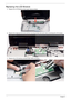 Page 12611 6Chapter 3
Replacing the LCD Module
1.Replace the LCD Module on the Lower Case as shown.
2.Replace the single ground screw and four securing screws (two each side) connecting the LCD module.
3. Replace the LCD Interface and back light cables as shown. 