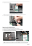 Page 6454Chapter 3
5.Remove the TV Tuner module.
NOTE: Some models come equipped with either a TV Tuner module or a Turbo RAM module.
6.Remove the bracket from the module.
Removing the WLAN Module
1.Remove the battery. See “Removing the Battery Pack” on page 48.
2.Remove the Tv Tuner module. See “Removing the TV Tuner module” on page 53.
3.Disconnect the antenna cables from the WLAN board. 
NOTE: The following is the correct cable-color to connector designation: TR1 to Gray and TR2 to Black. 