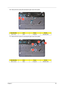 Page 73Chapter 365
16.Remove the two screws (B) securing the upper case to the system.  
17.Remove the four screws (C) securing the upper case to the system.  
Size (Quantity)ColorTo r q u ePart No.
M2 x L4 (2) Silver 1.6 kgf-cm 86.9A552.4R0
Size (Quantity)ColorTo r q u ePart No.
M2.5 x L6 (4) Black 3.0 kgf-cm 86.00E12.536 