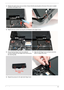 Page 121Chapter 3111
4.Replace the right screw cover as shown. Ensure that the securing tab on the rear of the cover is seated 
correctly in the Upper Cover.
5.Replace the four screws securing the LCD Module to the Upper Cover.
6.Ensure that the Hinge Covers are replaced 
correctly. Identify the rear edge of the covers by the 
two securing clips.7.Align the left Hinge Cover as shown and press 
down to replace the cover.
8.Repeat the process for the right side Hinge Cover.
Rear Securing 
Clips 