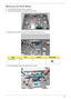 Page 77Chapter 367
Removing the Power Board
1.See “Removing the Upper Cover” on page 63.
2.Locate the Power Board on the Upper Cover as shown.
3.Remove the two screws securing the Power Board to the Upper Cover.
4.Lift the Power Board clear of the Upper Cover as shown.
StepSizeQuantityScrew Type
Power Board M2*3 2 