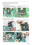 Page 110100Chapter 3
Main Module Reassembly Procedure
Replacing the CPU
Replacing the CPU Fan Module
1. Carefully turn the mainboard upside down (CPU 
side up), and insert the CPU into the CPU bracket 
as shown.2. Using a plastic screw driver, lock the CPU in the 
socket as shown.
1. Replace the Fan module on the Mainboard. 2. Lift the cover to replace the single screw located in 
the back of the fan module.
3. Tighten the three captive screws on the heatsink. 4. Connect the Fan cable to the Mainboard. 