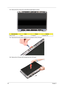 Page 8880Chapter 3
14.Remove the four screws (E) on the left and right hinges as shown.  
15.Disconnect the web camera cable from its connector on the LCD bezel.
16.Remove the LCD panel with brackets from the LCD bezel. 
Size (Quantity)ColorTo r q u ePart No.
M2.5 x L5 (4) Black 3.0 kgf-cm 86.00F87.735 