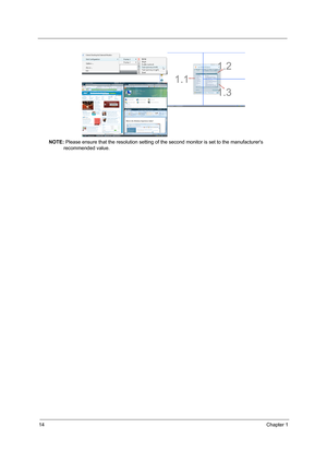Page 2214Chapter 1
NOTE: Please ensure that the resolution setting of the second monitor is set to the manufacturers 
recommended value. 