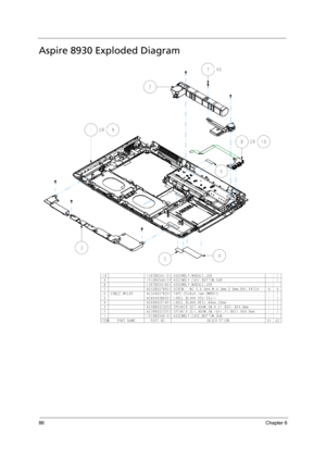 Page 92
86Chapter 6
Aspire 8930 Exploded Diagram 