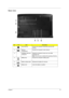 Page 17Chapter 111
Base view
No.IconItemDescription
1 Hard disk bay Houses the computers hard disk (secured with 
screws).
2 Memory 
compartmentHouses the computers main memory.
3 Ventilation slots and 
cooling fanEnable the computer to stay cool, even after 
prolonged use.
Note: Do not cover or obstruct the opening of the fan.
4 Battery bay Houses the computers battery pack.
5 Battery release latch Releases the battery for removal.
6 Battery lock Locks the battery in position. 