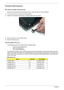 Page 6050Chapter 3
General Information
Pre-disassembly Instructions
Before proceeding with the disassembly procedure, make sure that you do the following:
1.Turn off the power to the system and all peripherals.
2.Unplug the AC adapter and all power and signal cables from the system. 
3.Place the system on a flat, stable surface. 
4.Remove the battery pack.
Disassembly Process
The disassembly process is divided into the following stages:
•External module disassembly
•Main unit disassembly
•LCD module...