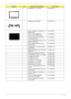 Page 117Chapter 6111
LCD BEZEL 14.1 W/LOGO 60.TB2V1.005
HINGE PACK LEFT/RIGHT 6K.TB2V1.001
LCD 14.1 WXGA AU B141EW01 V.1 
NONE GLARELK.14105.013
LCD 14 WXGA SAMSUNG 
LTN141W1-L01 NONE GLARELK.14106.004
LCD 14.1 WXGA LG LP141WX1-
TL02 NONE GLARELK.14108.002
LCD 14.1 WXGA QDI QD14TL01-03 
NONE GLARE 420G LK.14109.004
LCD 14 WXGA CMO N141I1-L02 
NONE GLARE LK.1410D.004
LCD MODULE 14.1 WXGA GLARE 
W/ANTENNA6M.TB2V1.012
INVERTER BOARD 15.4 FOXCONN 
T62I240.0019.A46V1.003
WIRELESS ANTENNA LEFT/RIGHT 25.TB2V1.001...