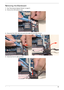 Page 75Chapter 365
Removing the Mainboard
1.See “Removing the Speaker Module” on page 61.
2.Remove the LVDS adhesive tape.
3.Disconnect the LVDS cable and remove the cable from the cable channel.
4.Disconnect the AC cable as shown. 