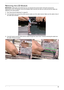 Page 79Chapter 369
Removing the LCD Module
IMPORTANT: Cable paths and positioning may not represent the actual model. During the removal and 
replacement of the LCD Module, ensure all available cable channels and clips are used and that the cables are 
replaced in the same position.
1.See “Removing the Mainboard” on page 65.
2.Turn the device over and pull the white antenna cable out of the cable channel. Make sure the cable is free of 
the cable clips indicated.
3.Use both hands to pull the white antenna cable...