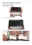 Page 97Chapter 387
Main Module Reassembly Procedure
Replacing the LCD Module
1.Place the LCD Module on the Lower Cover.
2.Secure the LCD Module using two (2) screws.
3.Run the black antenna cable through the cable channel and pull it through the casing as shown.  