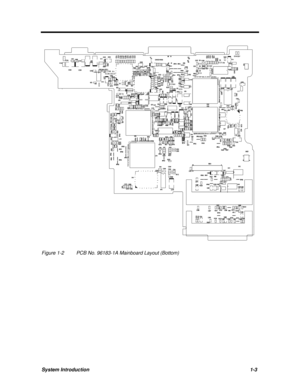 Page 15System Introduction1-3Figure 1-2PCB No. 96183-1A Mainboard Layout (Bottom) 