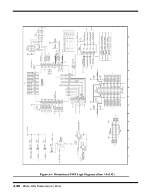 Page 140A-22   Model 60x Maintenance Data
Figure A-4  Motherboard PWB Logic Diagrams (Sheet 14 of 32 ) 