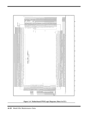 Page 130A-12   Model 60x Maintenance Data
Figure A-4  Motherboard PWB Logic Diagrams (Sheet 4 of 32 ) 