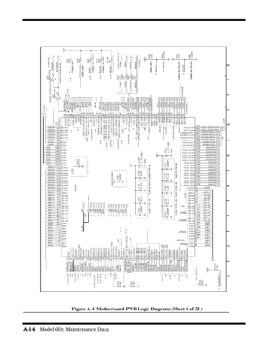 Page 132A-14   Model 60x Maintenance Data
Figure A-4  Motherboard PWB Logic Diagrams (Sheet 6 of 32 ) 