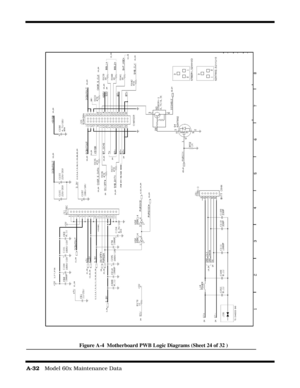 Page 150A-32   Model 60x Maintenance Data
Figure A-4  Motherboard PWB Logic Diagrams (Sheet 24 of 32 ) 