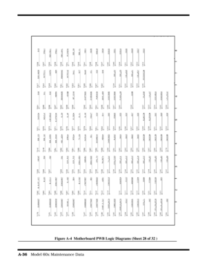 Page 154A-36   Model 60x Maintenance Data
Figure A-4  Motherboard PWB Logic Diagrams (Sheet 28 of 32 ) 