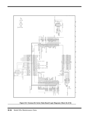 Page 192B-34    Model 65x Maintenance Data
Figure B-4  Extensa 65x Series Main Board Logic Diagrams (Sheet 26 of 36) 