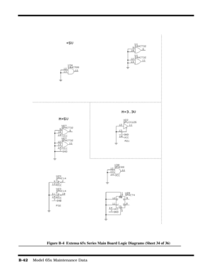 Page 200B-42    Model 65x Maintenance Data
Figure B-4  Extensa 65x Series Main Board Logic Diagrams (Sheet 34 of 36) 