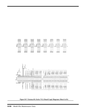 Page 208B-50    Model 65x Maintenance Data
Figure B-5  Extensa 65x Series VGA Board Logic Diagrams (Sheet 6 of 6) 