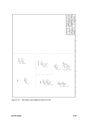 Page 135Service GuideA-43Figure A- 40Main Board Logic Diagrams (Sheet 34 of 36) 