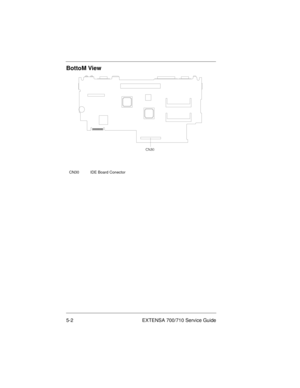 Page 665-2 EXTENSA 700/710 Service Guide
BottoM View
CN30 IDE Board Conector
700SG-5.fm  Page 2  Thursday, May 28, 1998  3:42 PM 