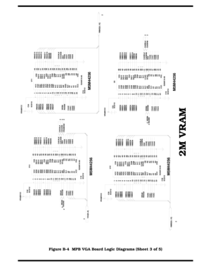 Page 186B-18   MPB Schematic Diagrams
Figure B-4  MPB VGA Board Logic Diagrams (Sheet 3 of 5)
VMAD8 VMAD9 VMAD10 VMAD11 VMAD12 VMAD13 VMAD14 VMAD15
VCC   1
DQ0   2
DQ1   3
DQ2   4
DQ3   5
VCC   6
DQ4   7
DQ5   8
DQ6   9
DQ7  10
N.C  11
N.C  12
N.C  13
N.C  14WE
 15
RAS
 16
N.C  17
A0  18
A1  19
A2  20
A3  21
VCC  22VSS44
DQ1543
DQ1442
DQ1341
DQ1240
VSS39
DQ1138
DQ1037
DQ936
DQ835
N.C34
N.C33
N.C32
LCAS
31
UCAS
30
OE
29
A828
A727
A626
A525
A424
VSS23
U12
S256K16-60
 
C42
SCD1U
  VMAD0
VMAD1
VMAD2
VMAD3
VMAD4...