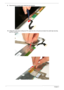 Page 114104Chapter 3
9.Disconnect the inverter board cable from its connector.   
10.Detach the acetic tapes holding the FPC cable from the LCD panel and detach the acetic tape securing 
the FPC connector.   