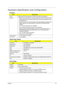 Page 48Chapter 139
Hardware Specification and Configuration
Processor
System Main Chipset
North Bridge
ItemSpecification
Ty p e
AMD Turion
TM 64 X2 dual-core TL-50/TL-52/TL-56/TL-60 processor
Feature •  AMD64 technology features uncompromising 64-bit and 32-bit performance
•  Vastly expands memory address ability with 40-bit physical addresses, 48-bit 
virtual addresses
•  Doubles the number of internal registers with eight additional (16 total) 64-bit 
integer registers and eight additional (16 total)128-bit...