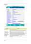 Page 39Chapter 234
Information
NOTE: The system information is subject to different models.
ParameterDescription
Floppy Disk Drive Shows floppy drive type informaiton.
Note: Aspre 1620, Extensa 2700, TravelMate 2500 and Extnesa 2500 series products do 
not have floppy disk drive; Extensa 2000 and TravelMate 2000 series have floppy disk 
drive.
HDD Model Name This field shows the model name of HDD installed on primary IDE master.
HDD Serial Number This field displays the serial number of HDD installed on primary...