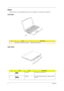 Page 126Chapter 1
Panel
Ports allow you to connect peripheral devices to your computer as you would with a desktop PC.  
Left Panel
Rear Panel
#PortConnects to...
1 EasyLink™ Combo Drive connector EasyLink™ Combo Drive.
#IconPortConnects to...
1 Power jack AC adapter and power outlet
2 USB jack Universal Serial Bus device (e.g., USB mouse, USB 
camera)
340SG.book  Page 6  Thursday, October 28, 1999  10:51 AM 