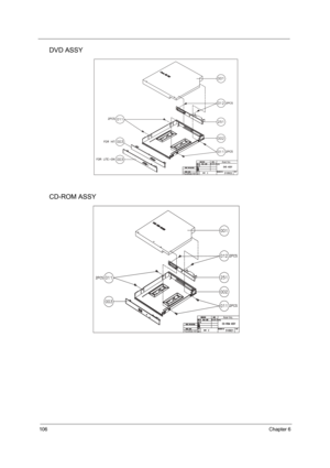 Page 114106Chapter 6
DVD ASSY
CD-ROM ASSY
TM420.book  Page 106  Monday, September 23, 2002  10:27 AM 